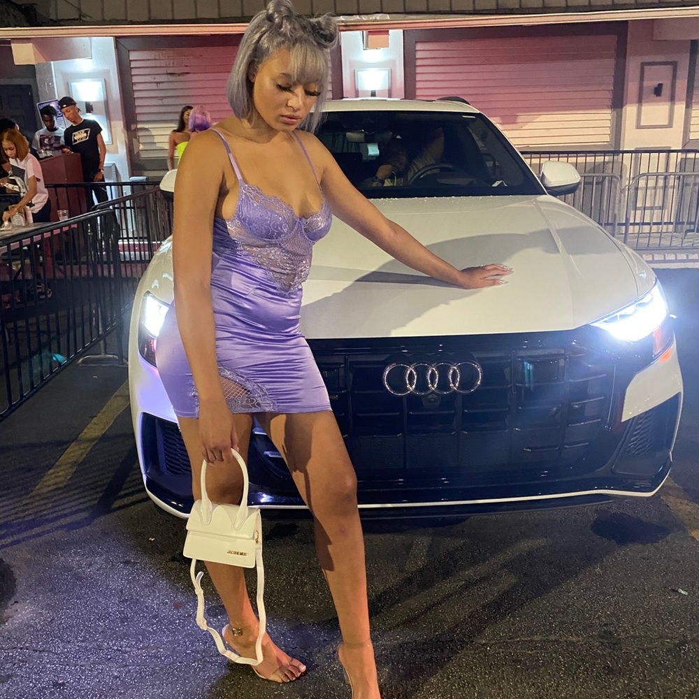 Satin Purple fashion nova party dress